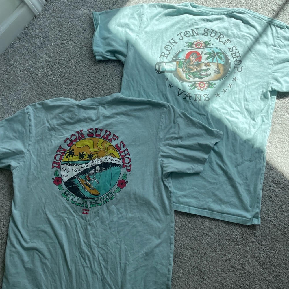 Men’s Mediums Ron Jon Surf Tees (Billabong and Vans)